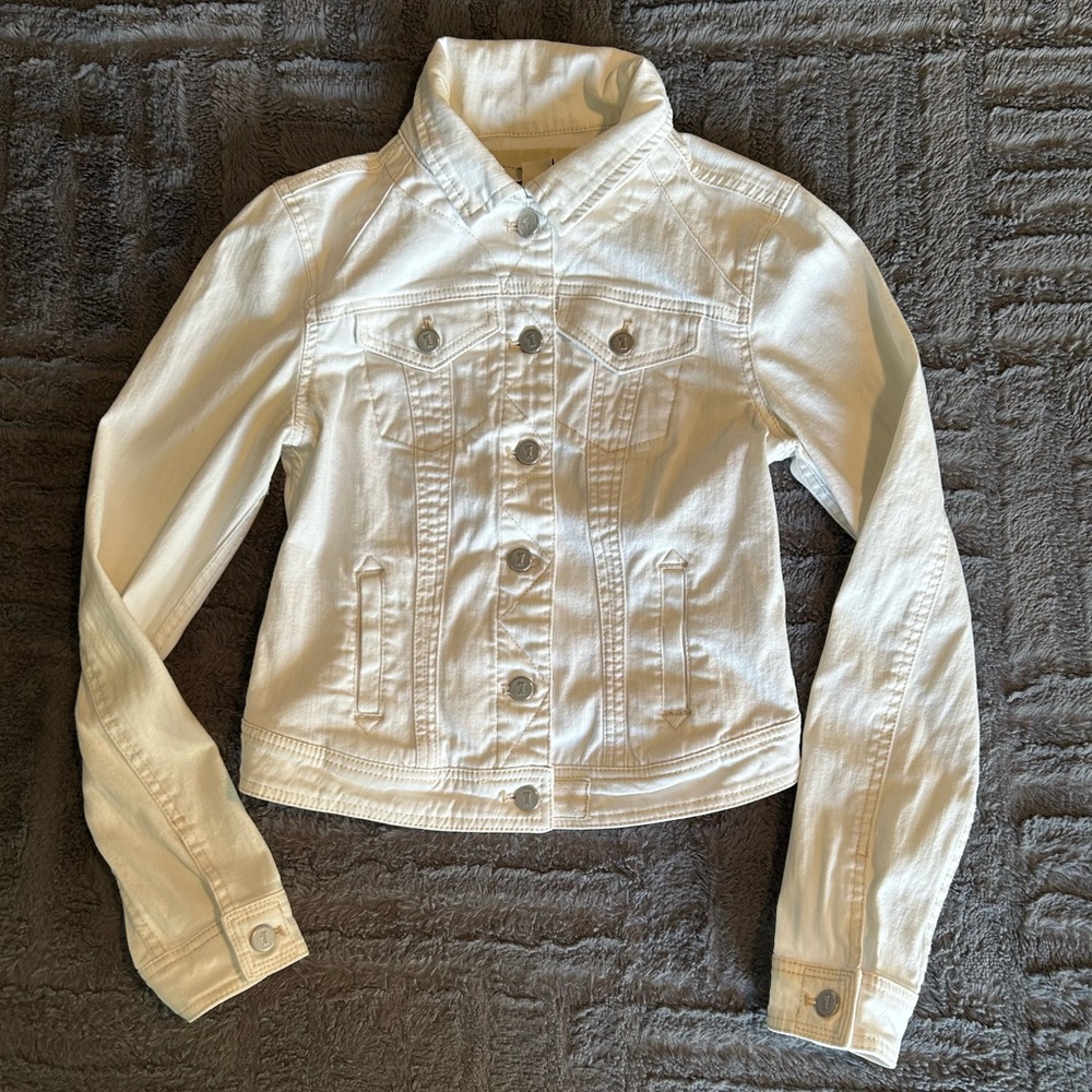 Pilcro and the Letterpress Cream Denim Jacket